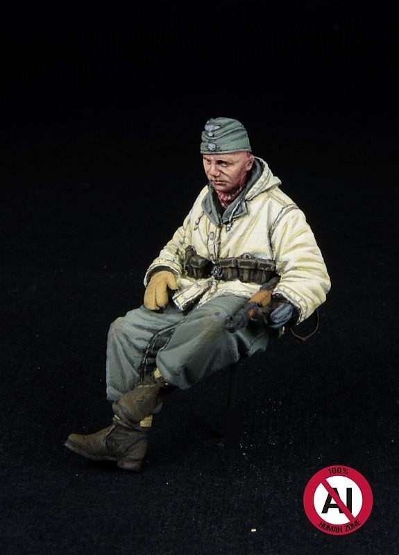 D-Day Miniatures Studio WSS Soldier sitting, Winter 1943-45 (for Tamiya) (Plastic model) image 2