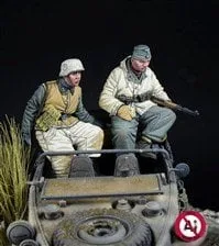 D-Day Miniatures Studio WSS Schwimmwagen Crew Vol.2 - Rear Seats, Winter 1943-45 (2 Figures) (for Tamiya) (Plastic model)