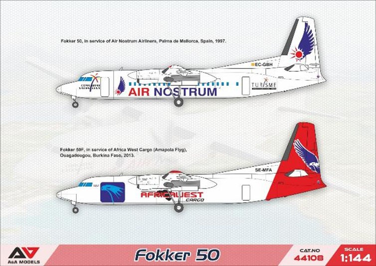 Modelsvit Fokker 50 Turboprop-Regionalflugzeug (Plastikmodell) Bild 3