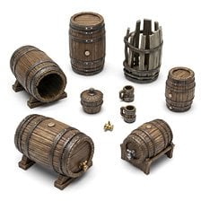 Green Stuff World Wooden Barrels (Plastic model)
