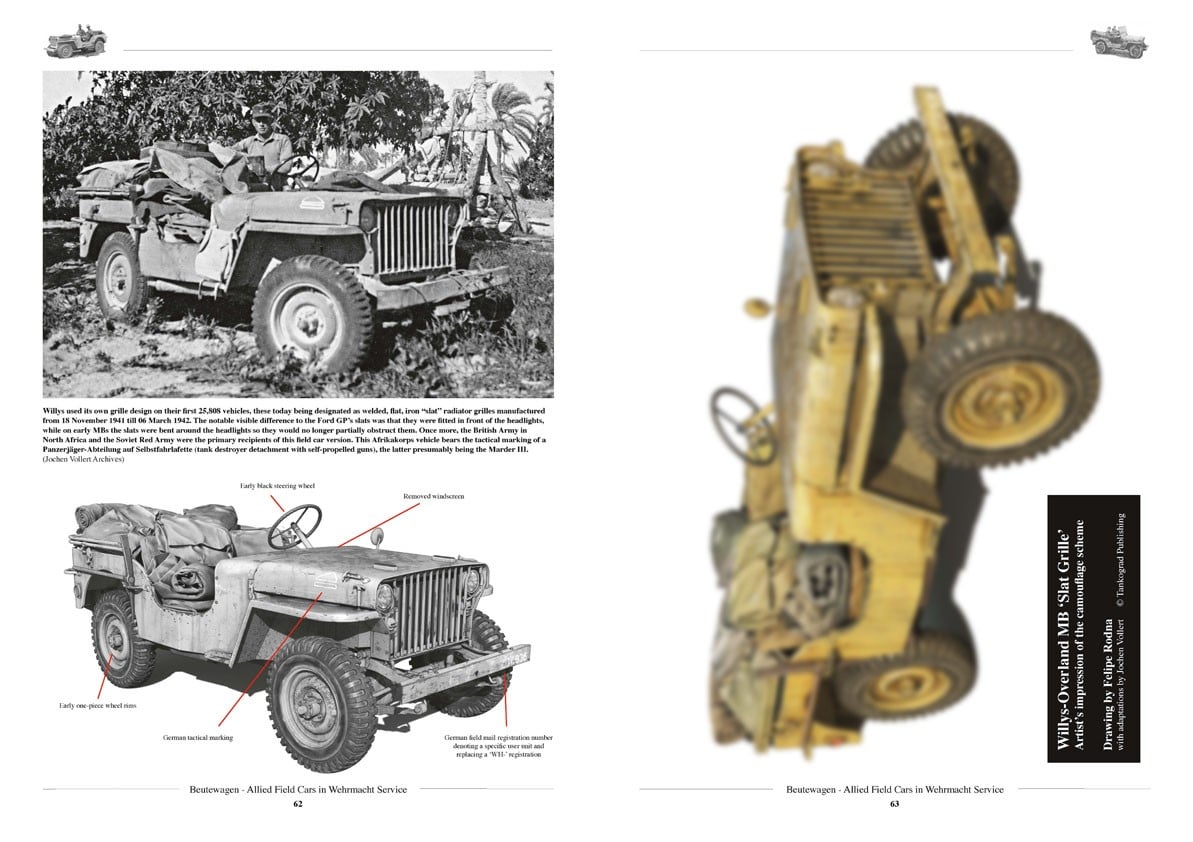 Beutewagen Allied Firld Cars in Wehrmasht Service Bantam BRC-40, Willys MB, Ford GPW and GAZ-64 รูปภาพ 3
