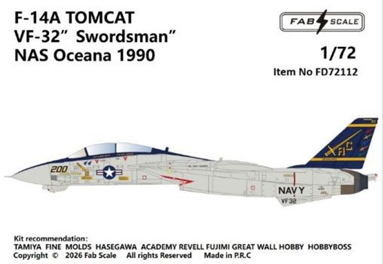 FAB Scale F-14A Tomcat VF-32 Swordsman NAS Oceana 1990 imagen 2