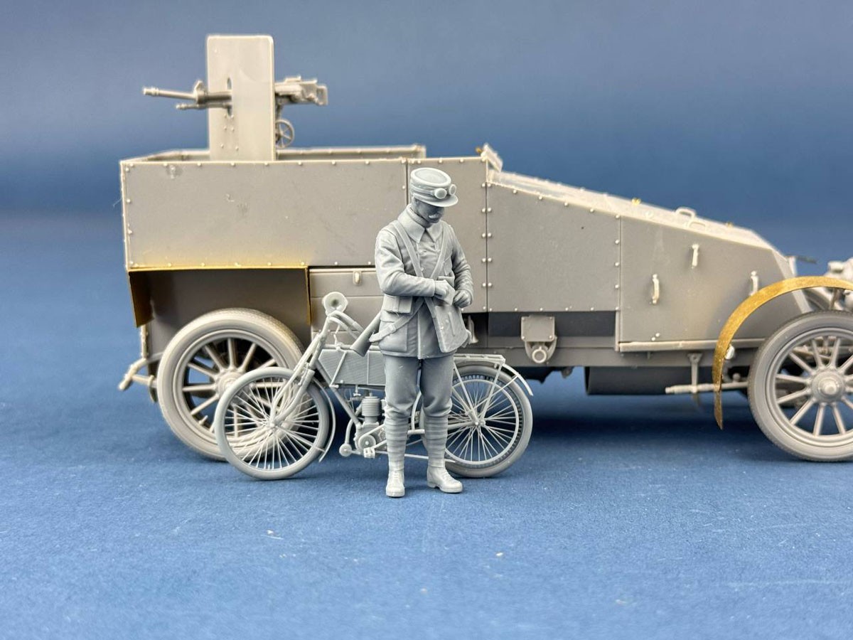 Copper State Models French Army WWI Motorcycle Dispatch Rider, Estafette (Plastic model) gambar 3