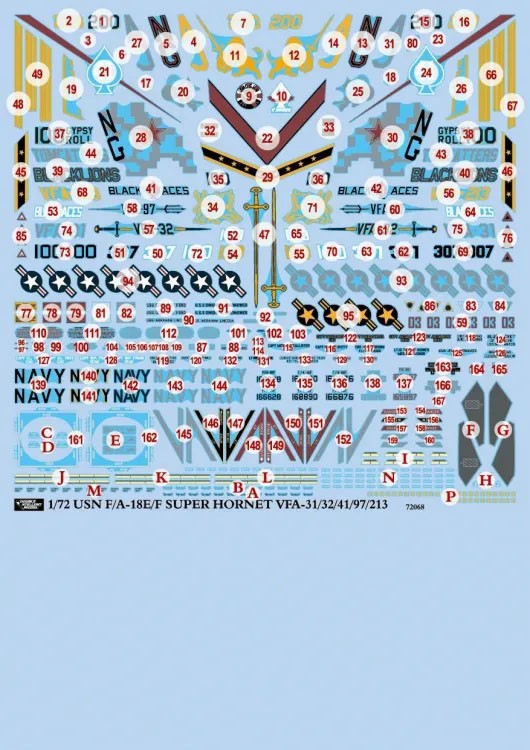 DXM Decals U.S.NAVY 슈퍼 호넷 E&F VFA-31/32/41/97/213 데칼 세트 이미지 4