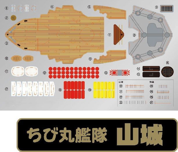 Fujimi Chibimaru Ship Yamashiro (Aircraft Battleship) (Plastic model) gambar 4