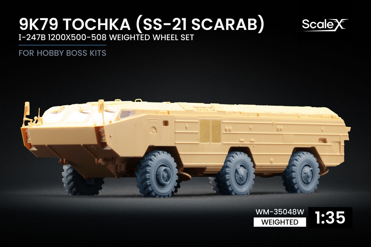 Scale X 9K79 Tochka (SS-21 Scarab) I-247B Weighted Wheel Set for Hobby Boss hình ảnh 2