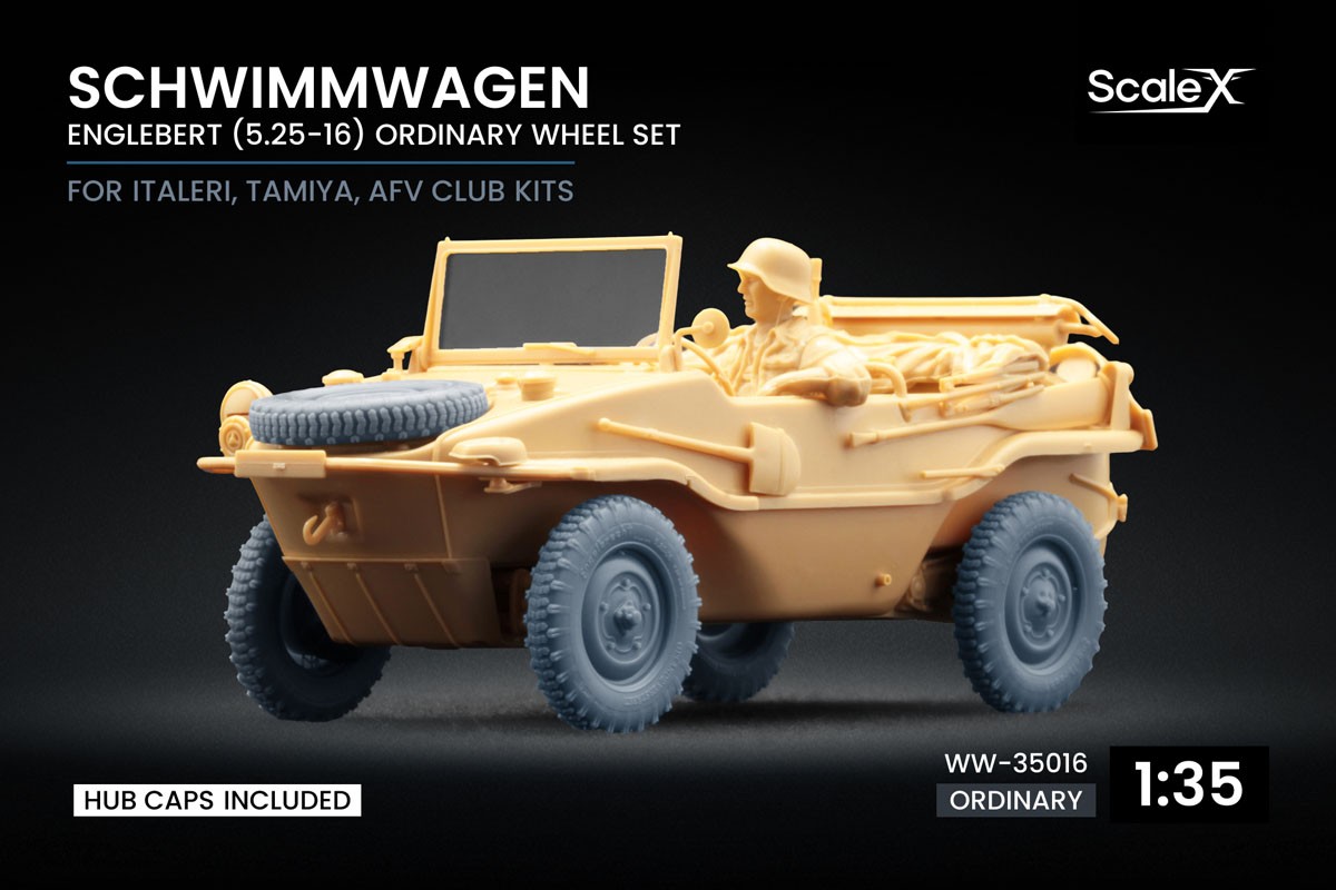 Scale X Schwimmwagen Englebert Ordinary Wheel Set (for Italeri, Tamiya, AFV club) hình ảnh 2