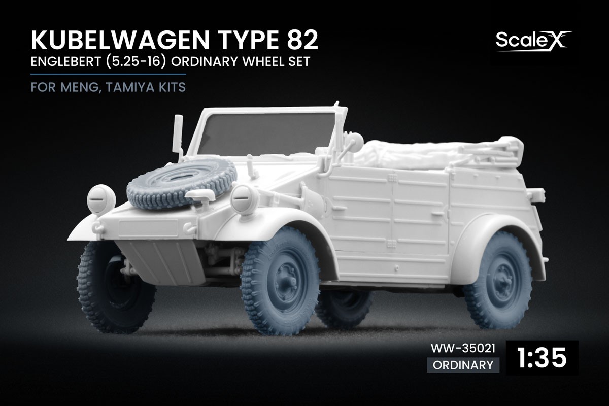 Scale X Kubelwagen type 82 Englebert Ordinary Wheel Set (for Meng, Tamiya) imagen 2