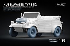 Scale X Kubelwagen type 82 Balon 1 Ordinary Wheel Set (for Meng, Tamiya) image 1