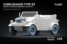 Scale X Kubelwagen type 82 Balon 2 Ordinary Wheel Set (for Meng, Tamiya) image 1