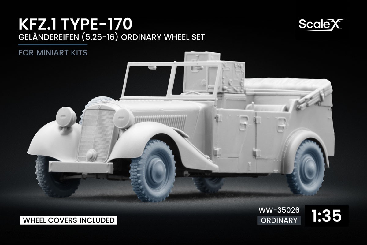 Scale X Kfz.1 타입-170 VK 겔란데라이펜 일반 휠 세트 (미니아트용) (프라모델) 이미지 2