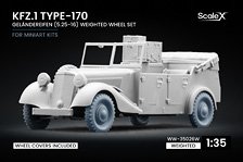 Scale X Kfz.1 Type-170 VK Gelandereifen Weighted Wheel Set (for Miniart) image 1
