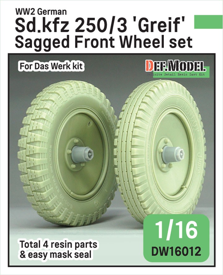 Def.Model WW2 독일군 Sd.kfz 250/3 `그라이프` 처진 앞바퀴 세트 (1/16 다스 베르크 키트용) (프라모델) 이미지 2