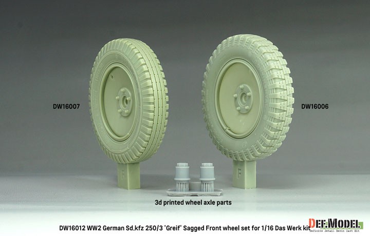 Def.Model WW2 독일군 Sd.kfz 250/3 `그라이프` 처진 앞바퀴 세트 (1/16 다스 베르크 키트용) (프라모델) 이미지 3