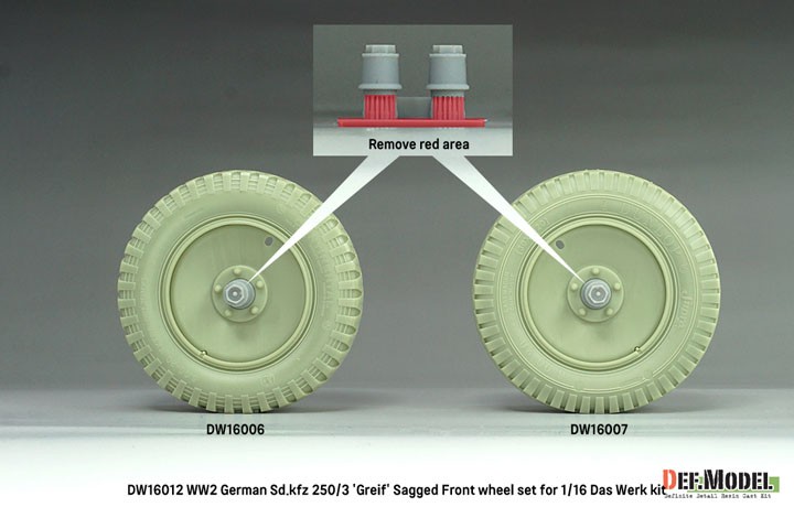 Def.Model WW2 독일군 Sd.kfz 250/3 `그라이프` 처진 앞바퀴 세트 (1/16 다스 베르크 키트용) (프라모델) 이미지 4