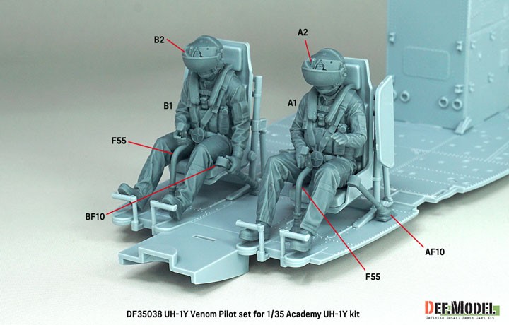 Def.Model UH-1Y 베놈 파일럿 세트 아카데미 키트용 (아카데미용) (프라모델) 이미지 5