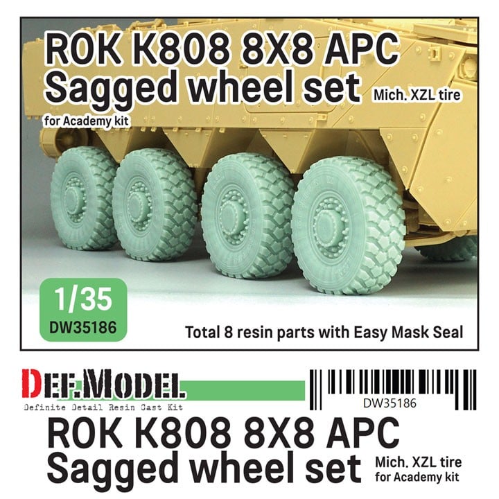 Def.Model 한국군 K808 8X8 장갑차 처짐 휠 세트 (아카데미용) (프라모델) 이미지 2