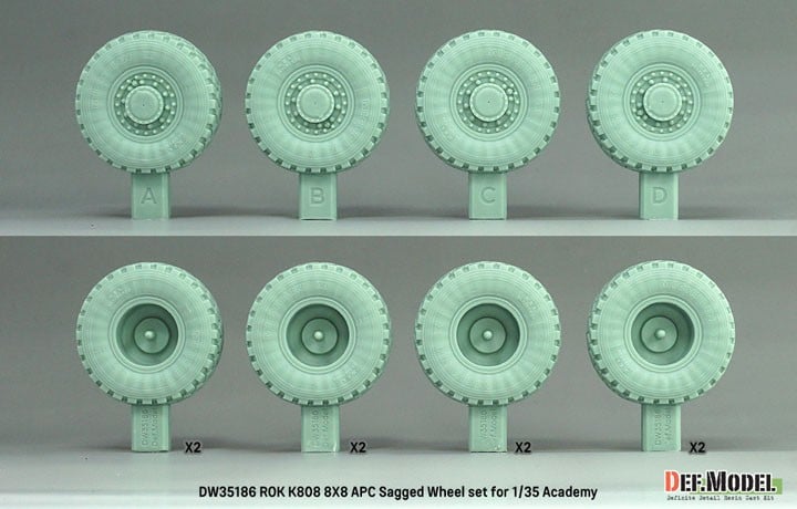 Def.Model 한국군 K808 8X8 장갑차 처짐 휠 세트 (아카데미용) (프라모델) 이미지 4