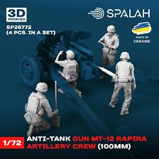 Spalah 대전차포 MT-12 라피라 포병 승무원 세트(4개) (플라스틱 모형)