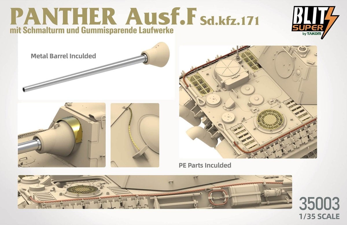Takom `Super Blits` Panther Ausf.F w/Schmalturm &amp; Steel Wheels Bild 5