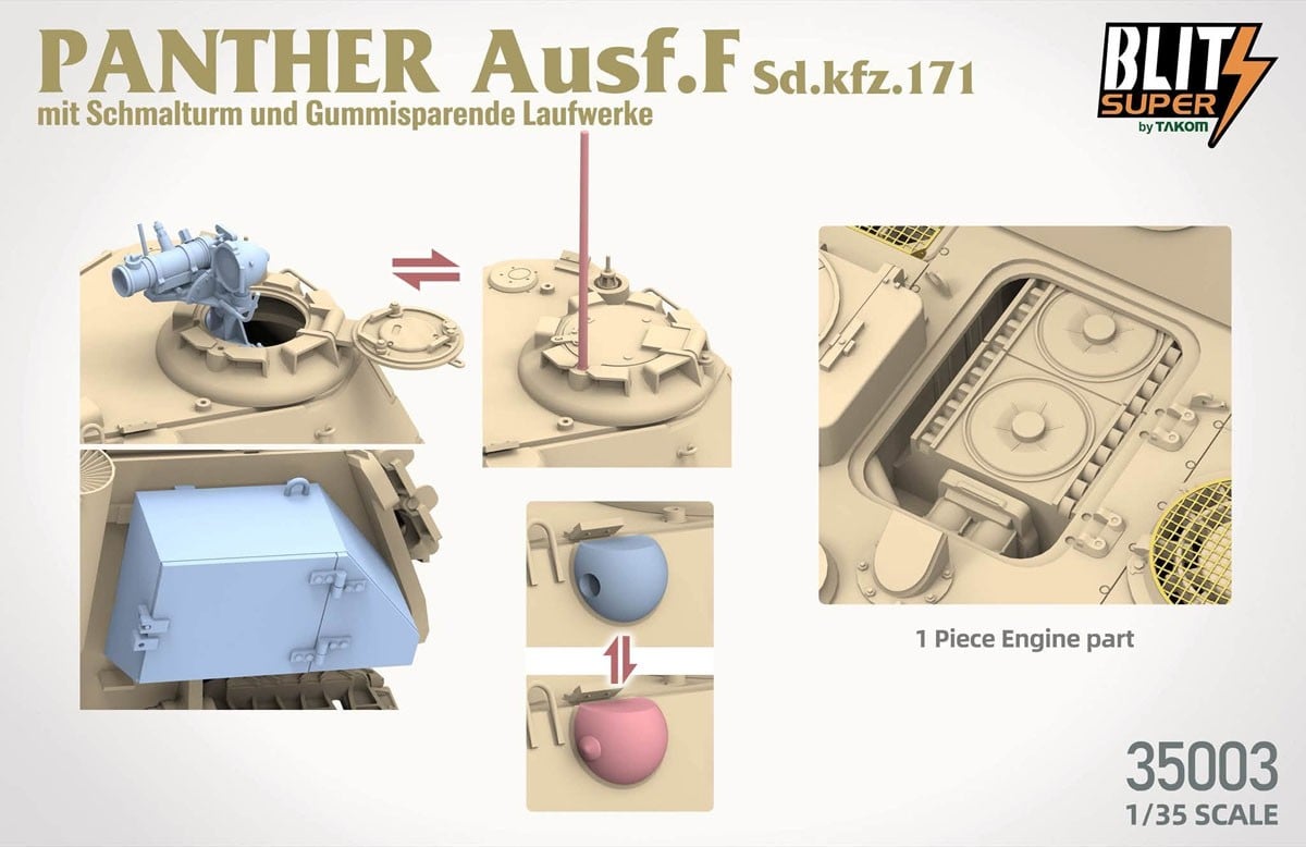 Takom `Super Blits` Panther Ausf.F w/Schmalturm &amp; Steel Wheels Bild 7