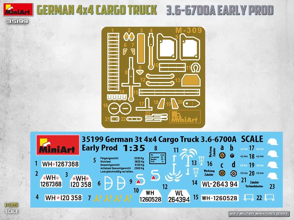 Mini Art GERMAN 3T 4x4 CARGO TRUCK 3.6-6700A EARLY PROD รูปภาพ 4