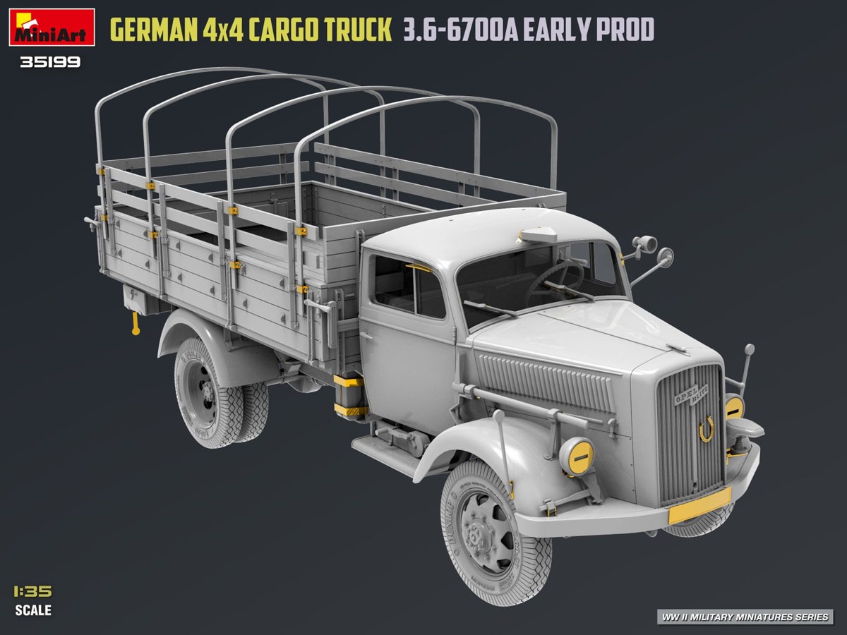 Mini Art GERMAN 3T 4x4 CARGO TRUCK 3.6-6700A EARLY PROD รูปภาพ 5