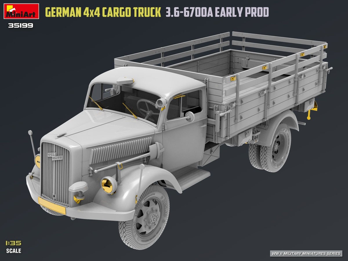 Mini Art GERMAN 3T 4x4 CARGO TRUCK 3.6-6700A EARLY PROD รูปภาพ 6