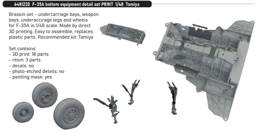 Eduard F-35A bottom equipment detail set (for Tamiya) image 2