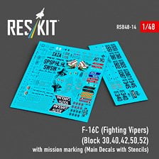 Reskit F-16C (Fighting Vipers) (Block 30,40,42,50,52) with mission marking (Main Decals with Stencils) image 1