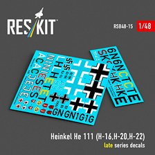 Reskit Heinkel He 111 (H-16,H-20,H-22) late series decals