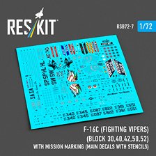 Reskit F-16C (Fighting Vipers) (Block 30,40,42,50,52) with mission marking (Main Decals with Stencils)