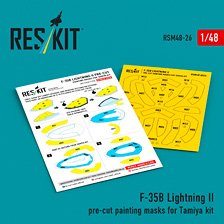 Reskit F-35B Lightning II Pre-cut painting masks (for Tamiya kit) Bild 1