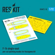 Reskit F-16 single-seat version Pre-cut painting masks (for Hasegawa kit)