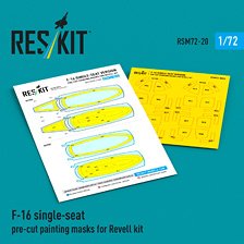 Reskit F-16 single-seat version Pre-cut painting masks (for Revell kit) image 1