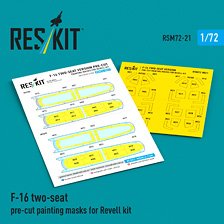 Reskit F-16 two-seat version Pre-cut painting masks (for Revell kit) image 1