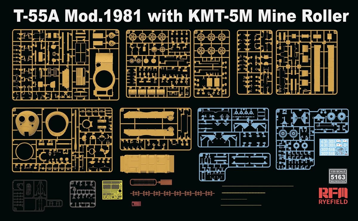 Rye Field Model T-55A Mod.1981 w/KMT-5M Mine Roller (Plastic model) image 5
