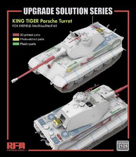 Rye Field Model Sd.Kfz.182 King Tiger (Porsche Turret) Upgrade parts set (for RFM5164/RFM5165) (Plastic model) gambar 2