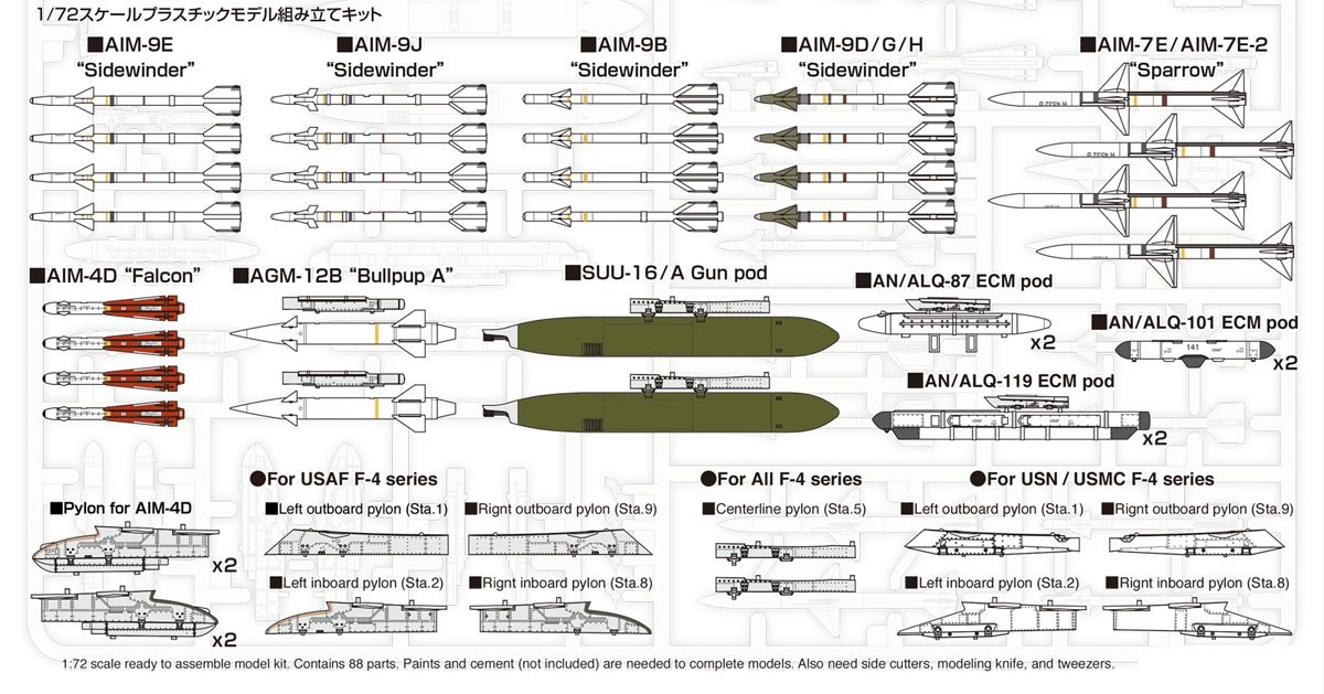Fine Molds U.S.Army Aircraft Missile Set 2 (`60s-`70s) (Plastic model) imagen 2