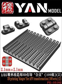Yan Model Hinges for AFV Transformation (2.1x2.1mm) (Set of 100) (Plastic model) Bild 1