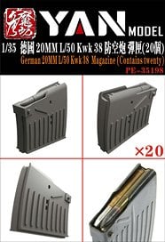 Yan Model German 20MM L/50 Kwk 38 Magazine (Set of 20) (Plastic model) gambar 1