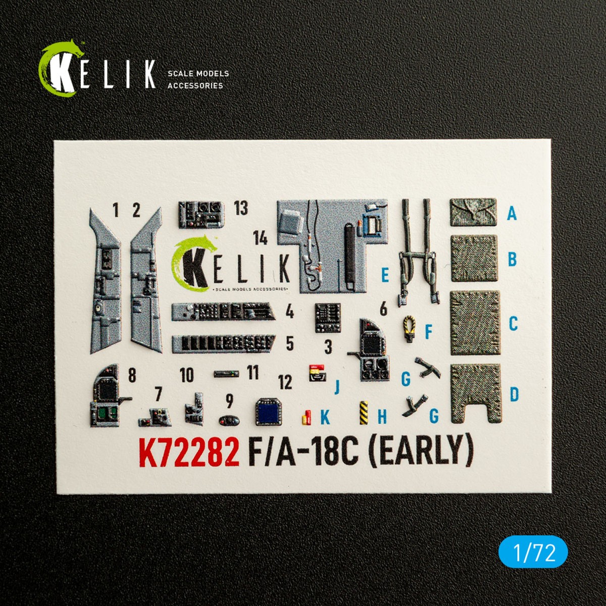 Reskit F/A-18C (EARLY) - interior 3D decals (for Academy 12411 kit) image 2