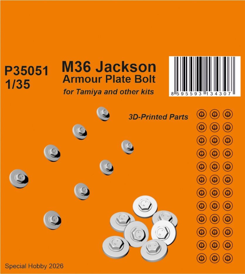 CMK M36 Jackson Armour Plate Bolts (for Tamiya and other kits) (Plastic model) image 3