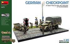 Mini Art GERMAN CHECKPOINT. 3T Cargo Truck 3,6-36S &amp; Kfz.1 Type 170VK w/ Feldgendarmerie. BIG SET (Plastic model)