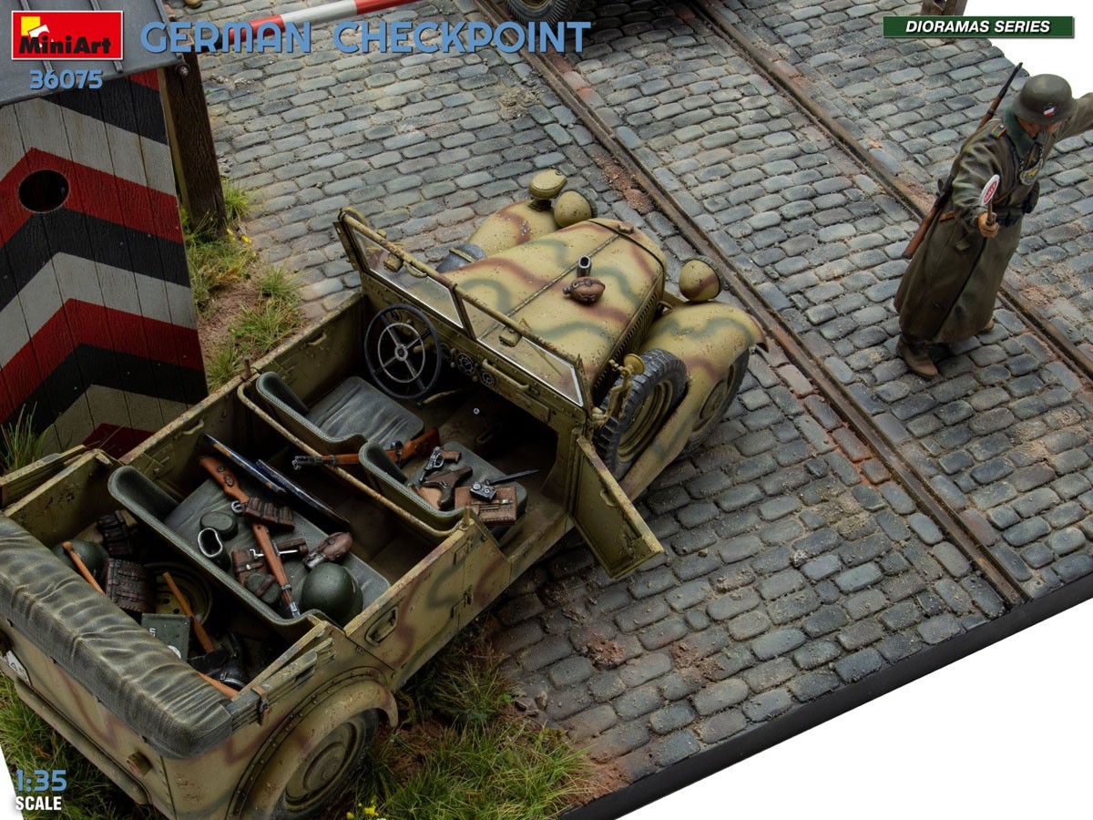 Mini Art 독일군 검문소. 3T 화물 트럭 3,6-36S & Kfz.1 Type 170VK w/ 헌병대. 빅 세트 (프라모델) 이미지 7