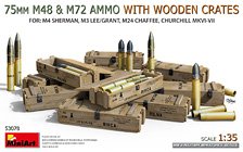 Mini Art 75mm M48 &amp; M72 AMMO w/WOODEN CRATES (Plastic model) imagen 1