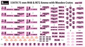 Mini Art 75mm M48 &amp; M72 AMMO w/WOODEN CRATES (Plastic model) imagen 5