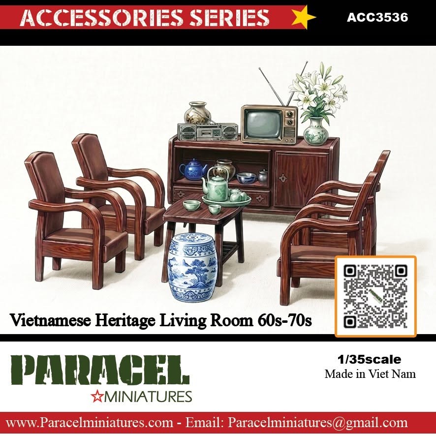 Paracel Miniatures Vietnamese Heritage Living Room 60s-70s (Plastic model) image 2