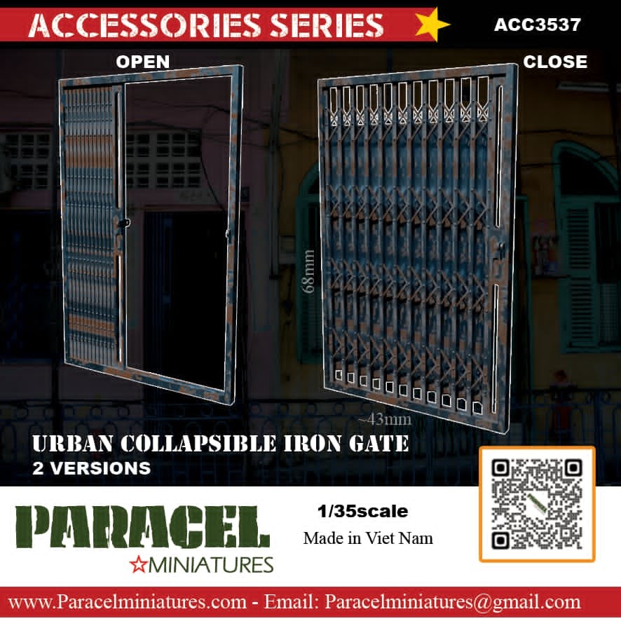 Paracel Miniatures Urban Collapsible Iron Gate (Plastic model) imagen 2
