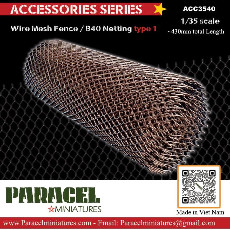 Paracel Miniatures Wire Mesh Fence / B40 Netting type1 (Plastic model) imagen 2